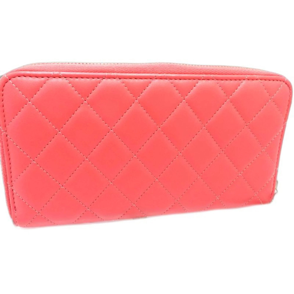 CHANEL Chanel Long Wallet AP0150 Round Zipper Camellia Lambskin Pink Women's ... - Picture 4 of 14